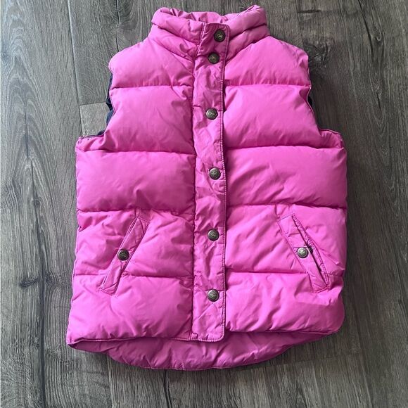 Gap Girls Pink The Warmest Vest Puffer Size Small Full Zip Snap Fill DOWN - Picture 1 of 6